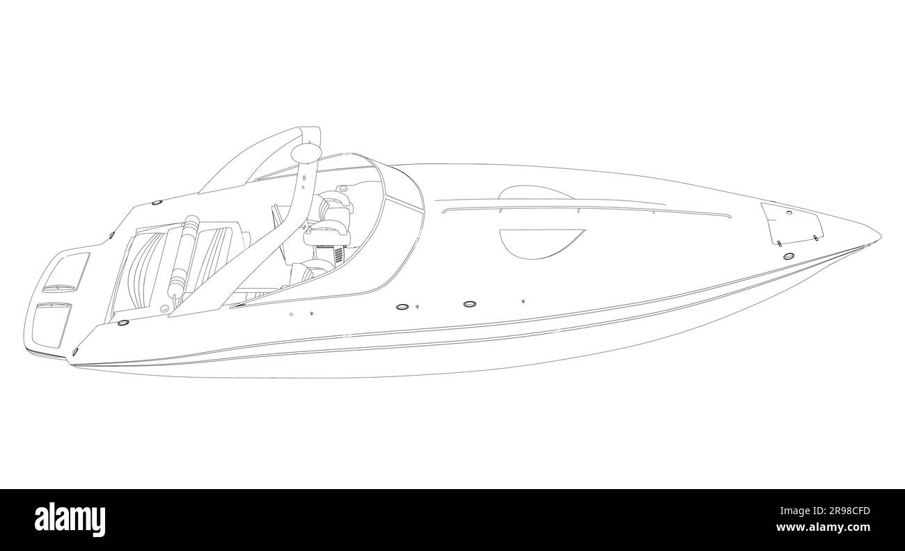 Transport of speedboat hand draw Royalty Free Vector Image