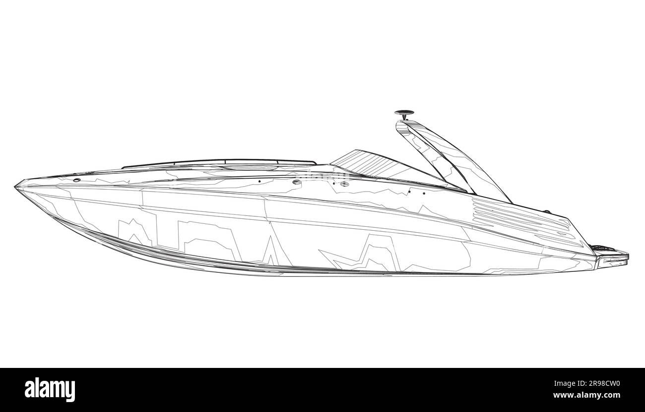 Speedboat sketch icon Royalty Free Vector Image