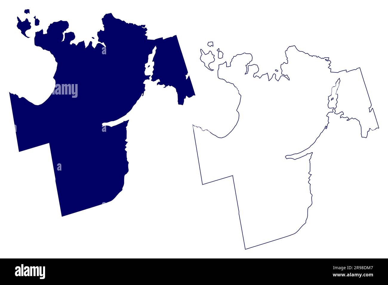 Simcoe County (Canada, Ontario Province, North America) map vector illustration, scribble sketch
