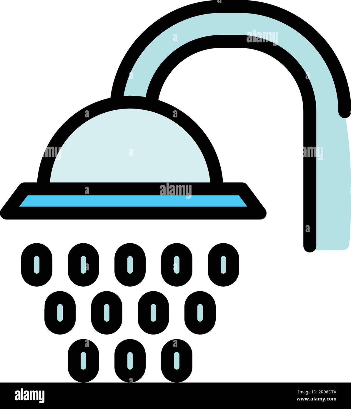 Shower head water icon. Outline Shower head water vector icon for web