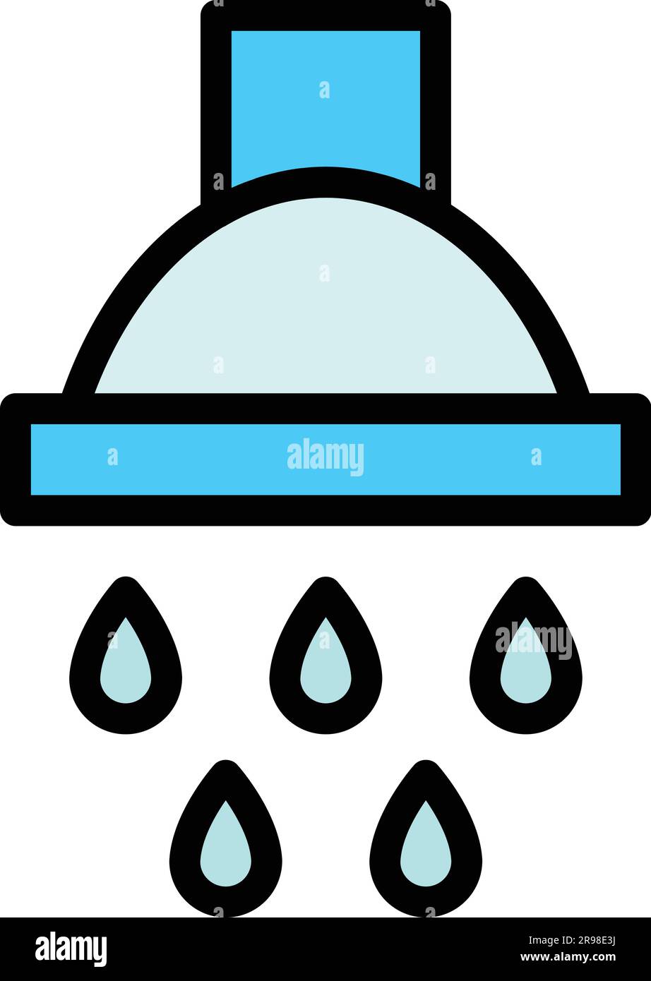 Shower head plumbing icon. Outline Shower head plumbing vector icon for