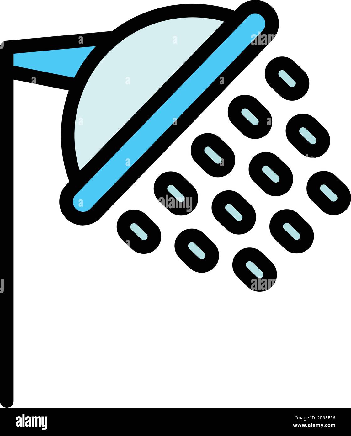 Shower head drops icon. Outline Shower head drops vector icon for web