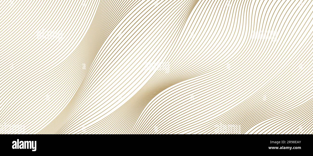 abstract background with wavy golden lines. Vector illustration Stock ...