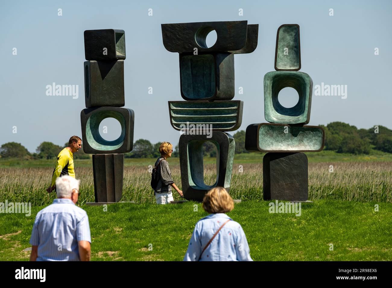 Barbara Hepworth Family of man sculpture Snape Maltings Suffolk UK Stock Photo Alamy