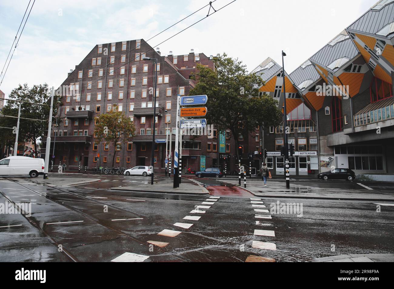 Rotterdam, NL OCT 6, 2021 Cube houses, Kubuswoningen in Dutch, is an