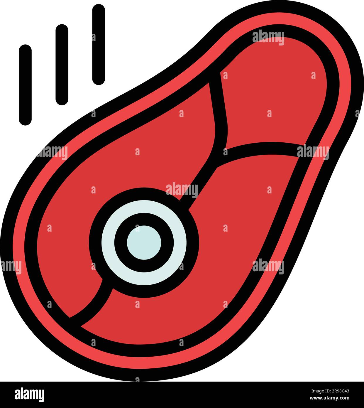 Pork steak icon outline vector. Meat beef. Raw food color flat Stock