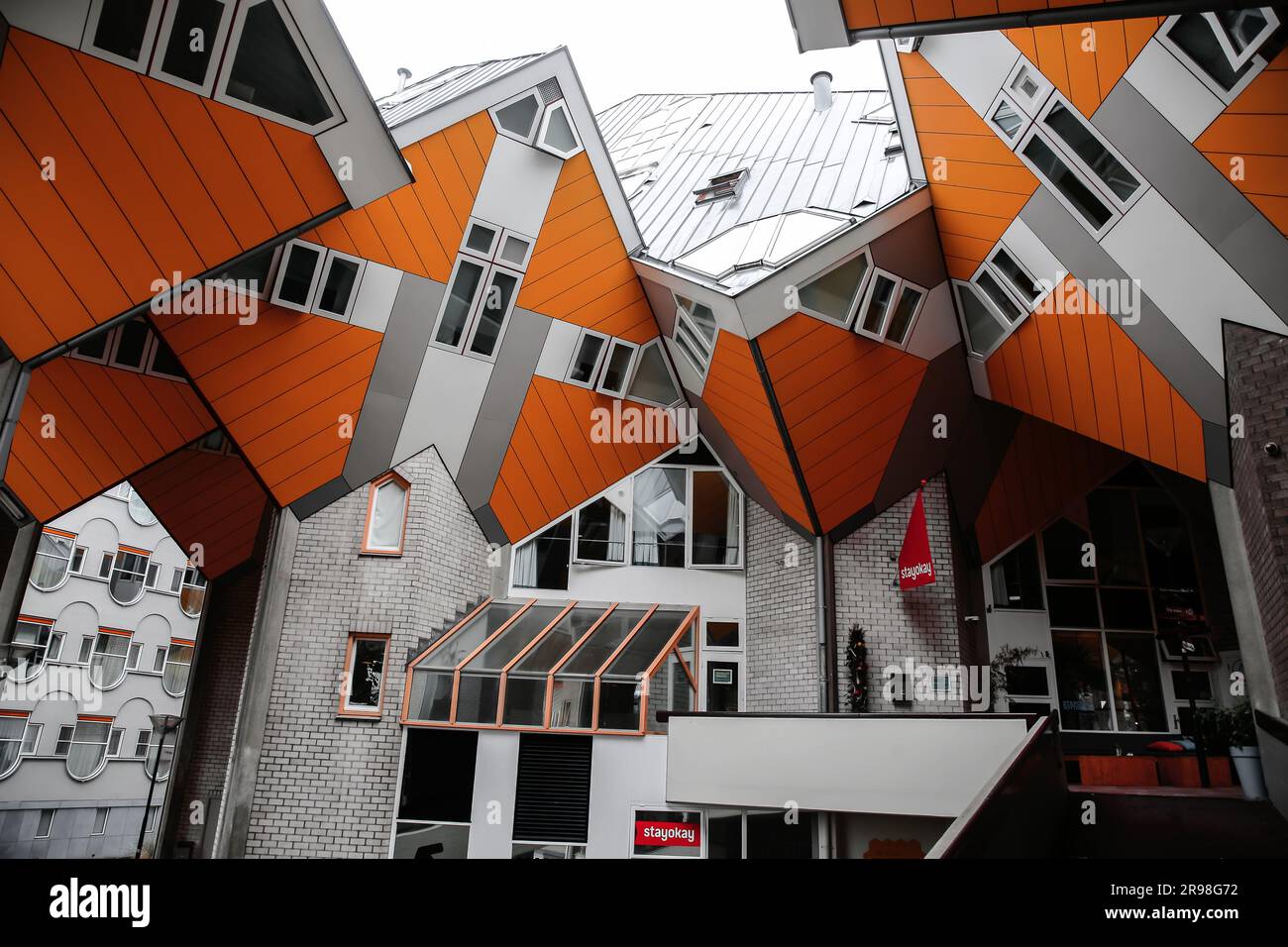 Rotterdam, NL OCT 6, 2021 Cube houses, Kubuswoningen in Dutch, is an