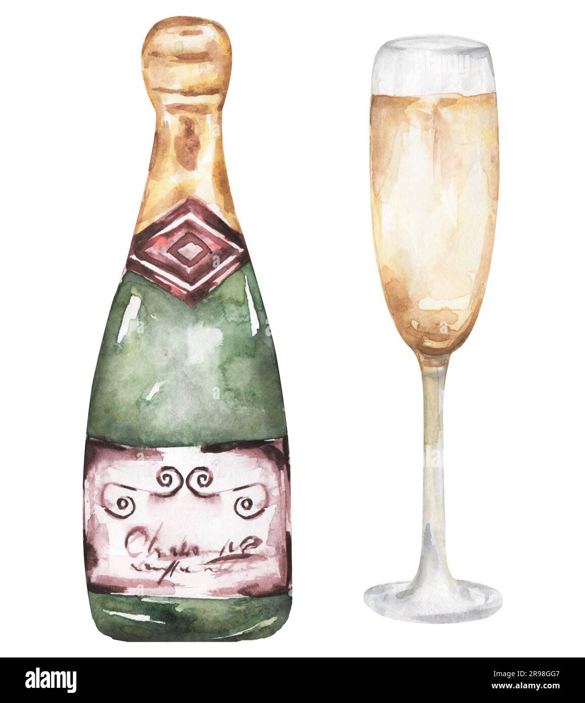 https://c8.alamy.com/comp/2R98GG7/watercolor-glass-and-bottle-of-champagne-clipart-watercolor-food-illustration-beverages-clip-art-2R98GG7.jpg