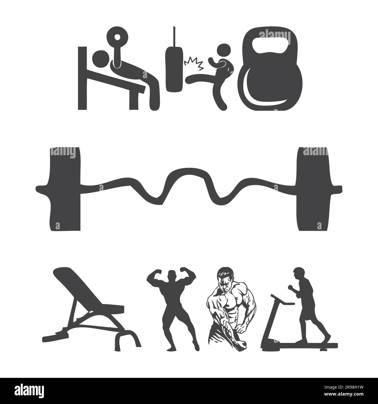 vector gym icons collection Stock Vector