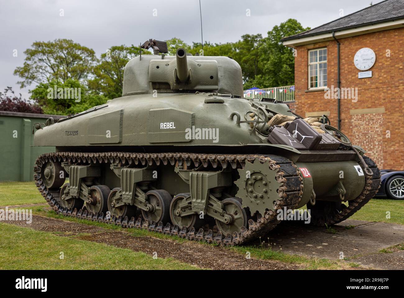1943 M4A1 Sherman tank on display at the Bicester Flywheel held at the Bicester Heritage Centre on the 17th June 2023. Stock Photo
