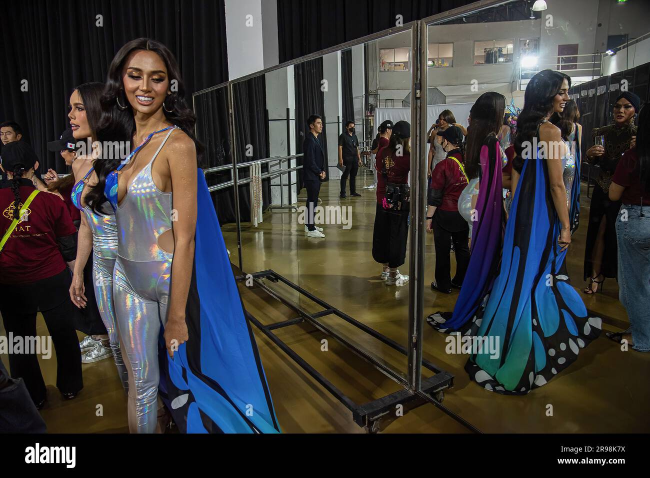 Pattaya Thailand 24th June 2023 Qatrisha Zairyah Kamsir Miss Singapore Prepares Backstage