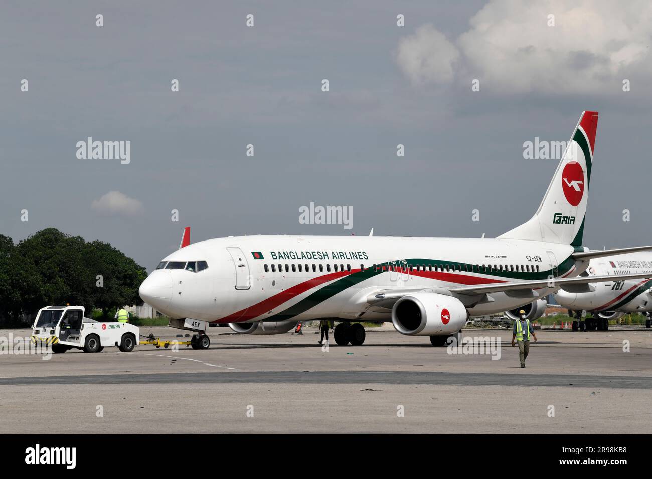 A Biman Bangladesh Airlines (BOEING 737-800) plane is seen at Hazrat ...