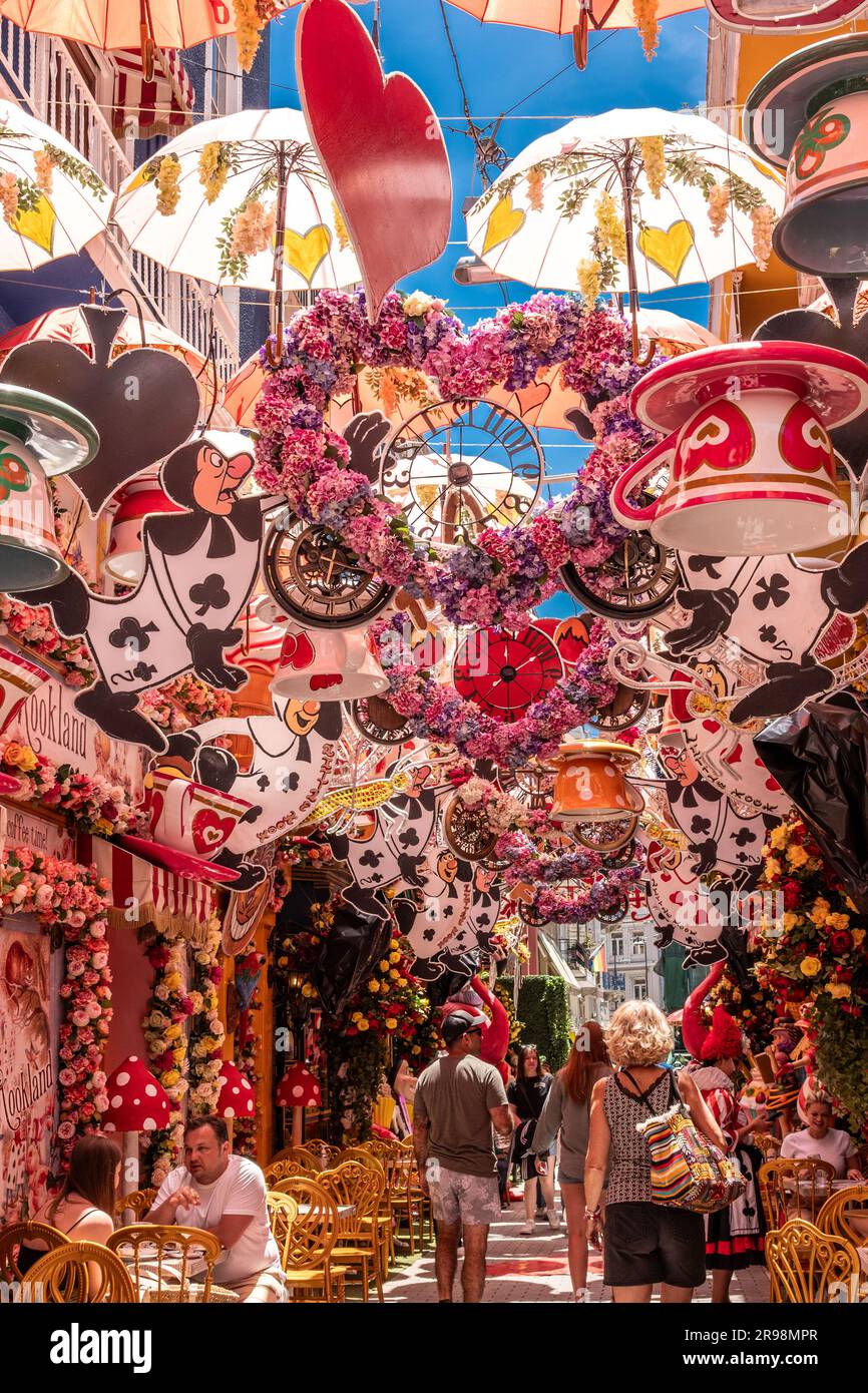 Colourful 'Little Kook' cafe, a Disney themed restaurant on Pittaki