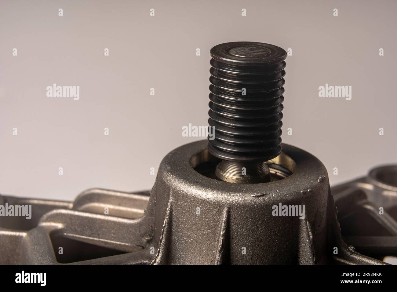 Belt drive pulley on the washing machine electric motor. the process of