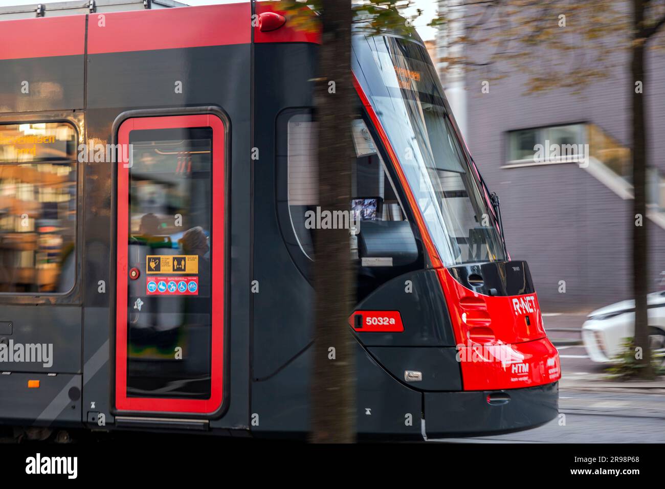 The Hague, Netherlands October 7, 2021 Light rail tram in the