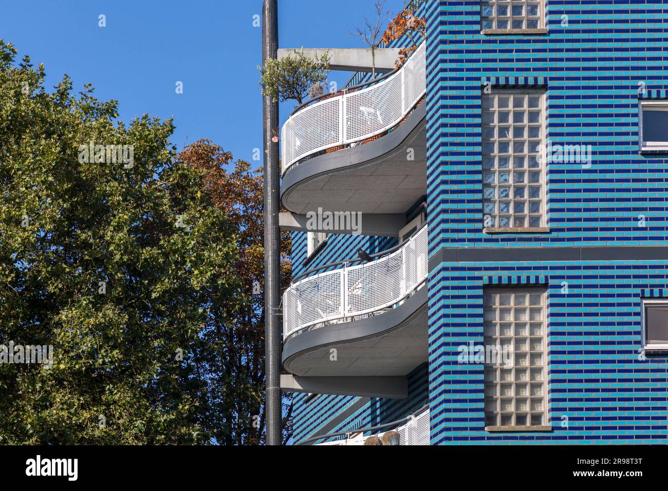 Street view and generic architecture from downtown Rotterdam. Rotterdam is the second largest city of the Netherlands. Stock Photo