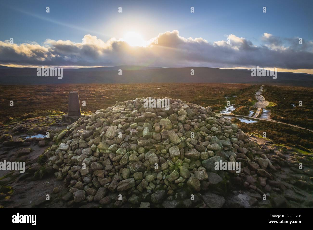 an-aerial-view-of-the-sun-setting-over-fairy-castle-in-south-dublin