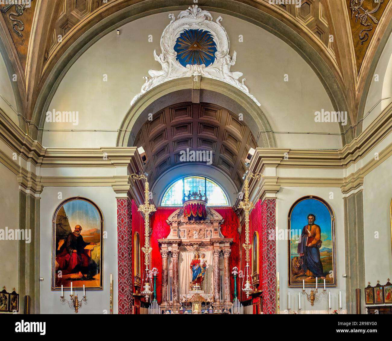 Interior of the Chapel of the Madonna del Rosario, Trieste, Italy Stock ...
