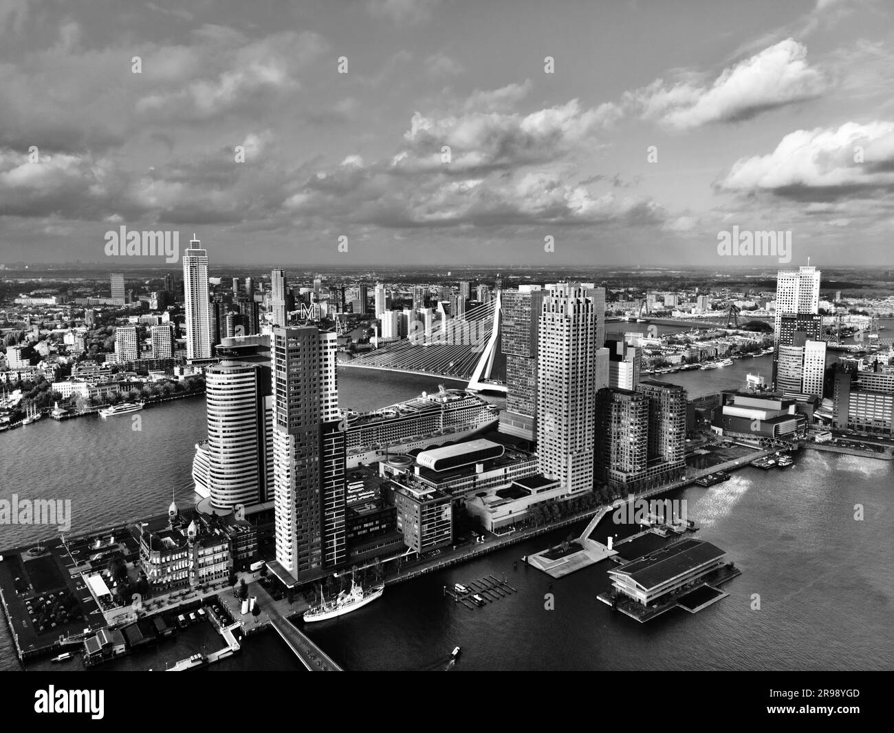 Rotterdam aerial not port Black and White Stock Photos & Images - Alamy