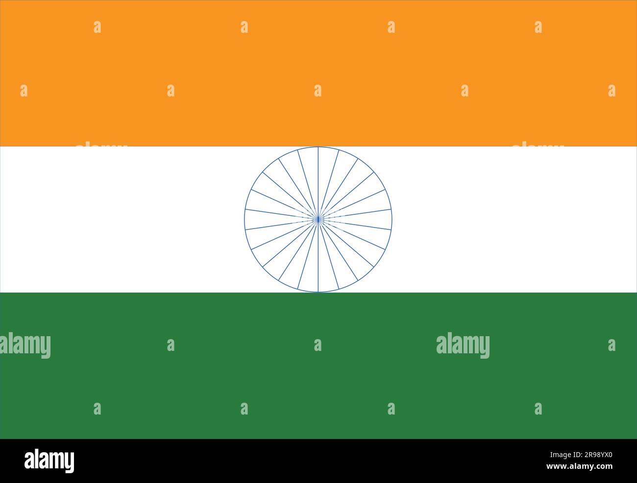 vector illustration of the Indian flag. Stock Vector