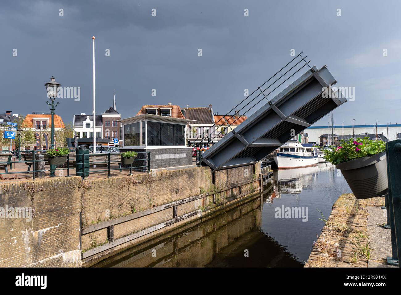 Blokjesbrug bridge in Lemmer, Netherlands Stock Photo