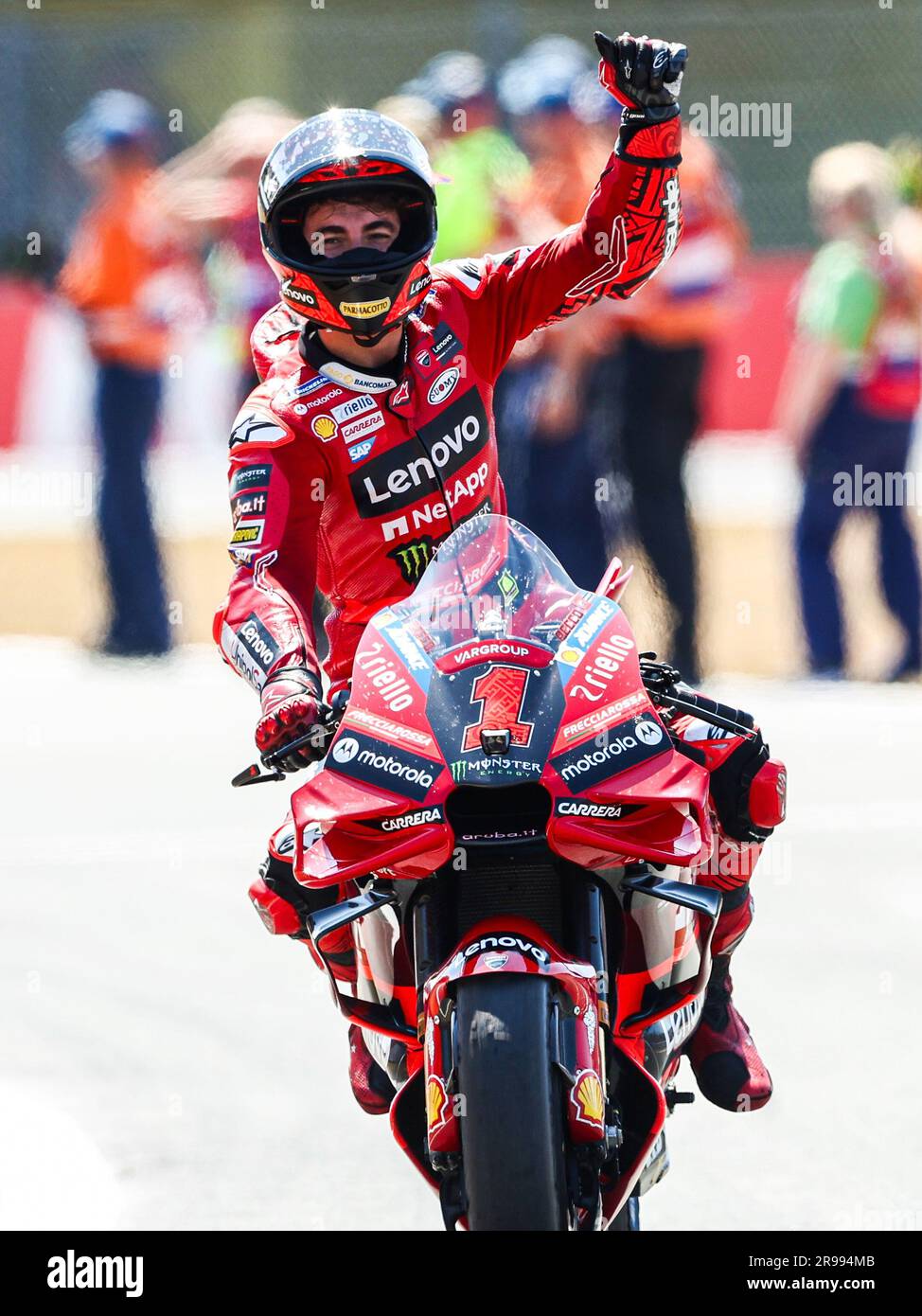 ASSEN - Francesco Bagnaia (ITA) on his Ducati wins the MotoGP on June ...