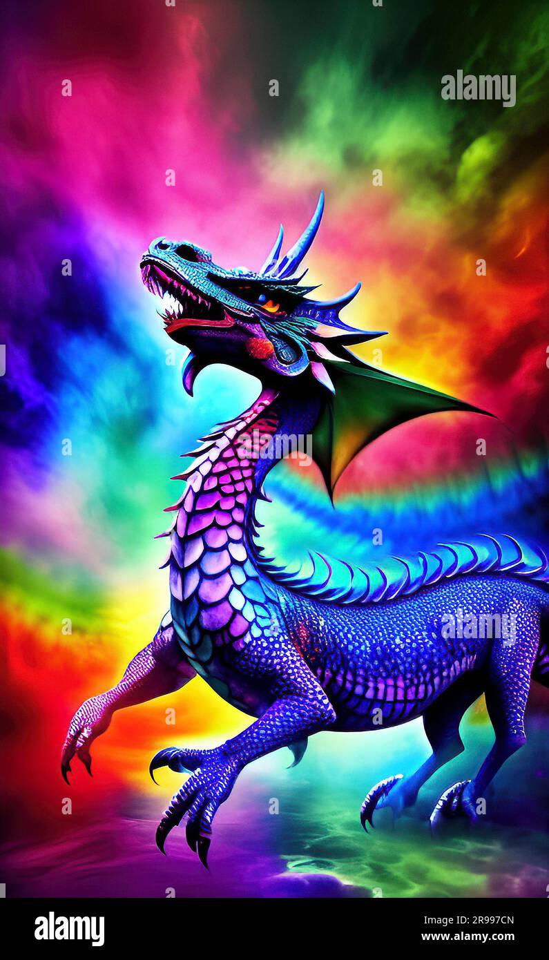 Psychedelic Dragon Art Stock Photo - Alamy