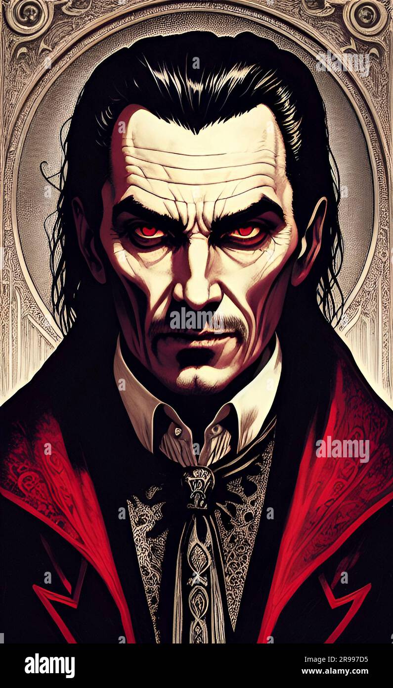 Dracula Horror Illustration Stock Photo - Alamy