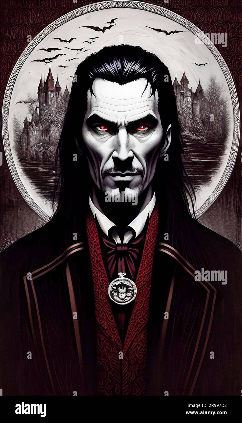 Dracula Horror Illustration Stock Photo - Alamy