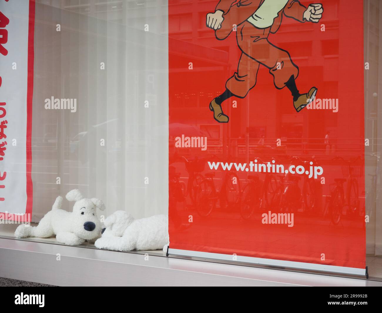 CHIBA, JAPAN June 15, 2023 Window display of a branch of the bank