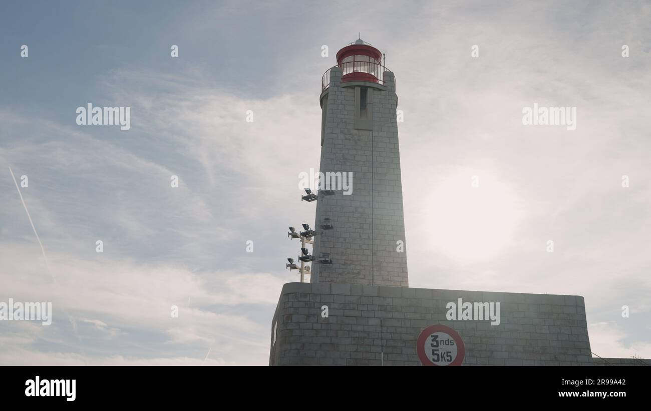 Nice, France, 12 March, 2023: View of lighthouse in Port of Nice, France view from a boat, travel content Stock Photo