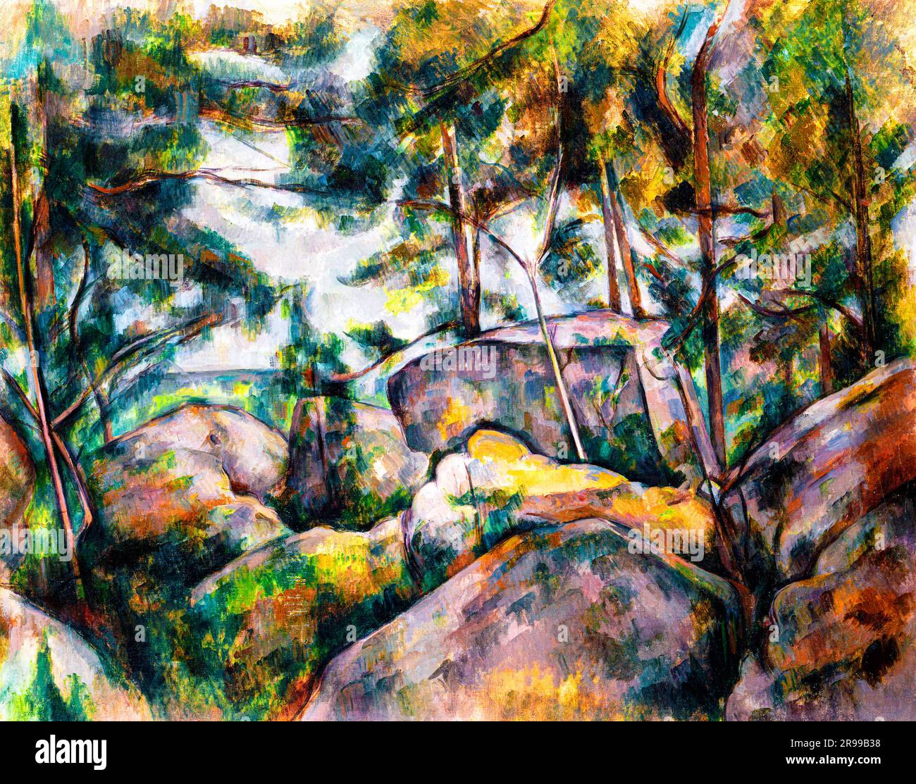 Rocks in the Forest by Paul Ceacute; zanne. Original from The MET