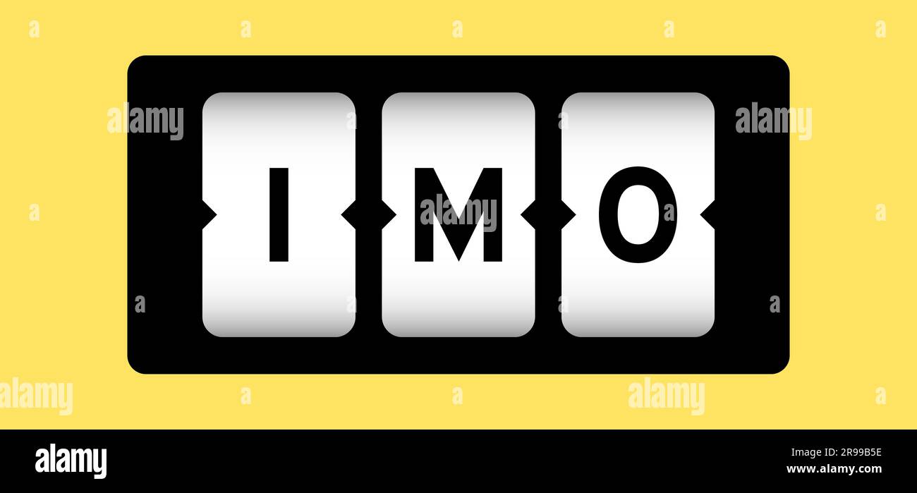 Black color in word IMO (Abbreviation of in my opinion) on slot banner