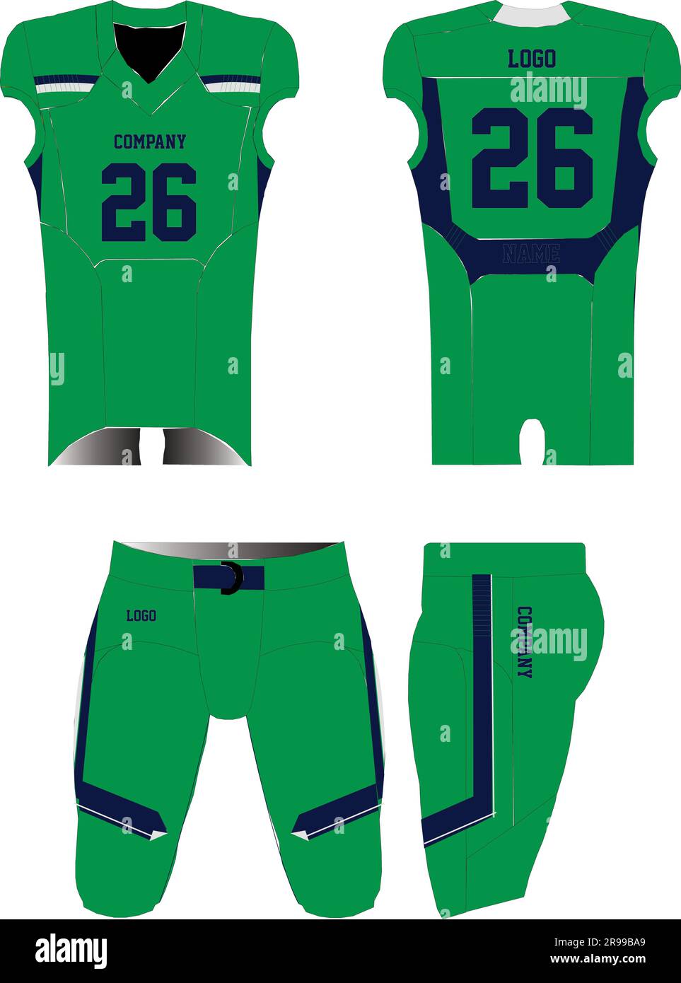 American Football Uniform Mock ups Templates front and back view fully American Football Uniform Mock ups Templates front and back view fully