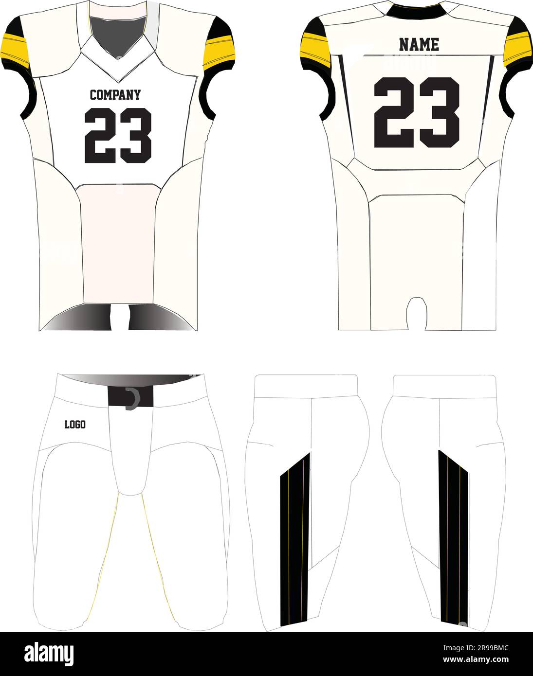 American Football Uniform Mock ups Templates front and back view fully American Football Uniform Mock ups Templates front and back view fully