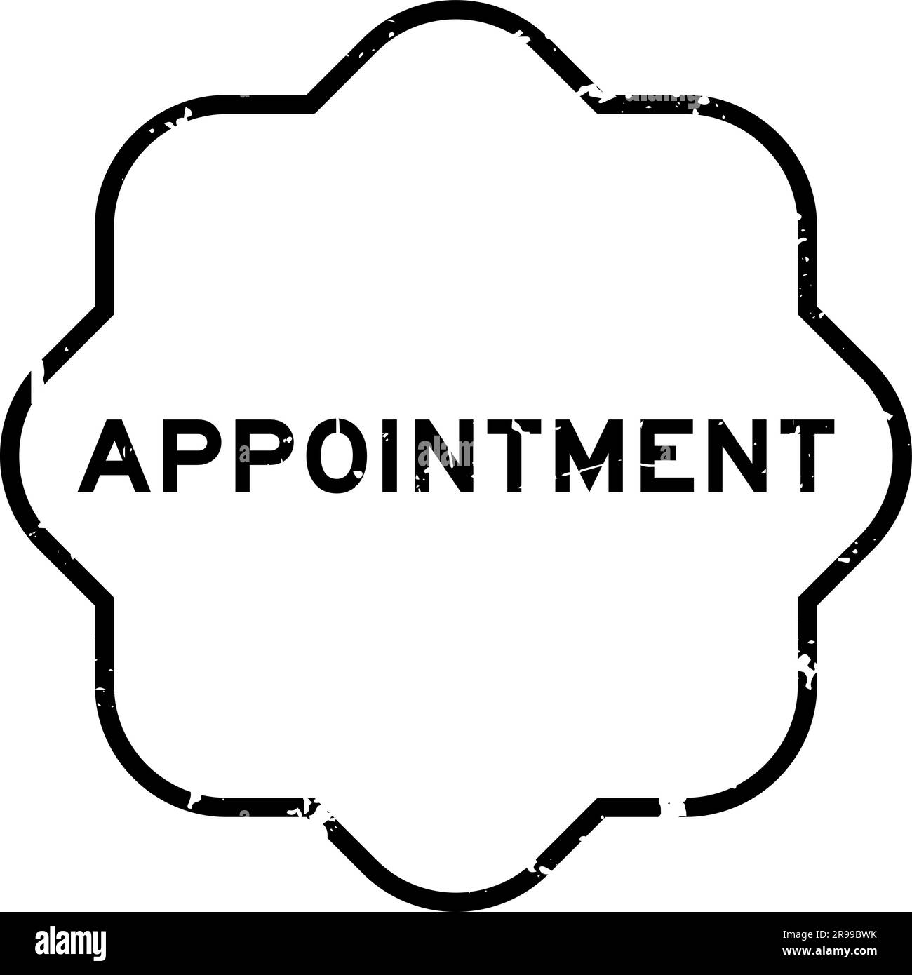 Grunge black appointment word rubber seal stamp on white background