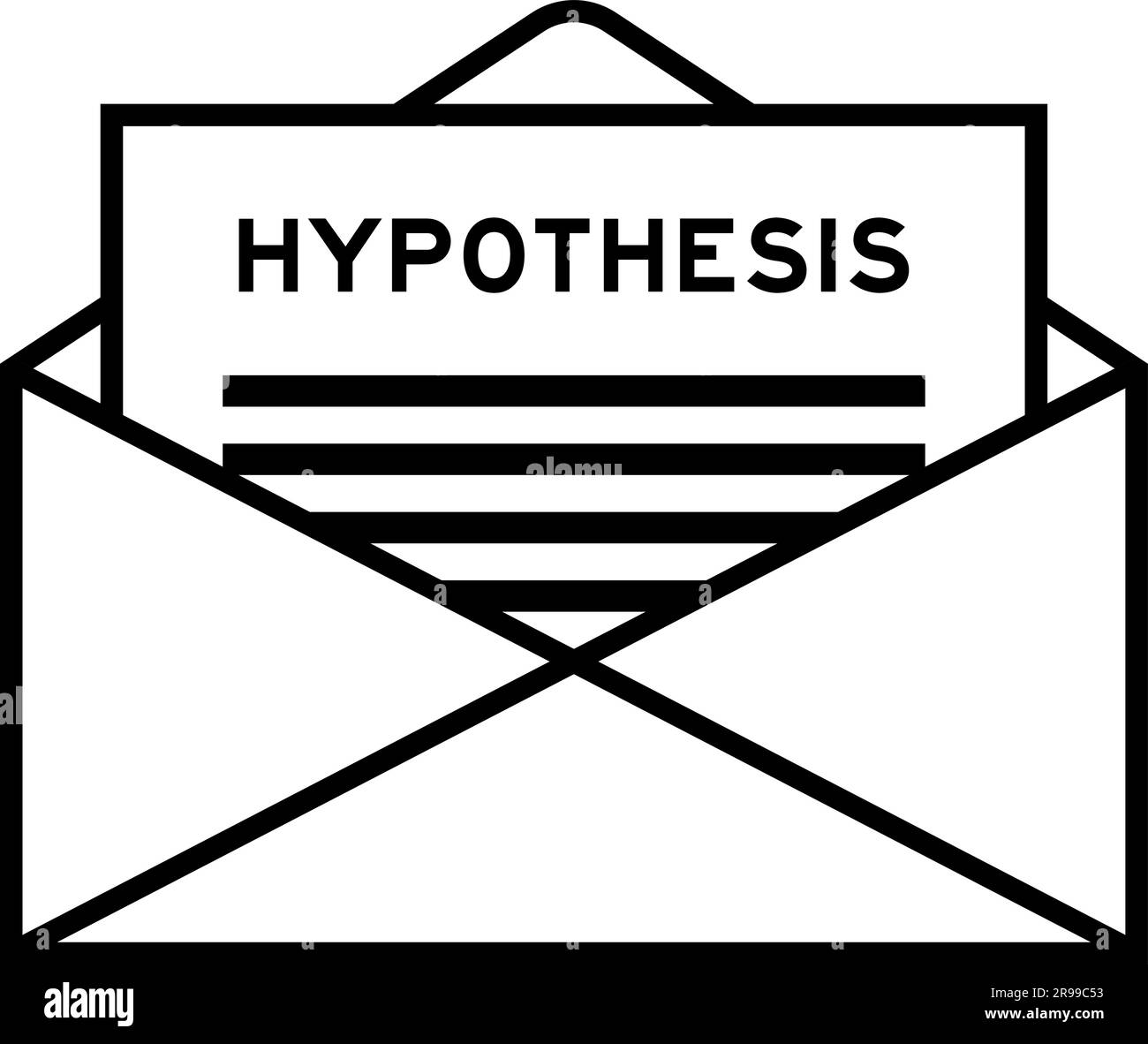 Envelope and letter sign with word hypothesis as the headline Stock Vector