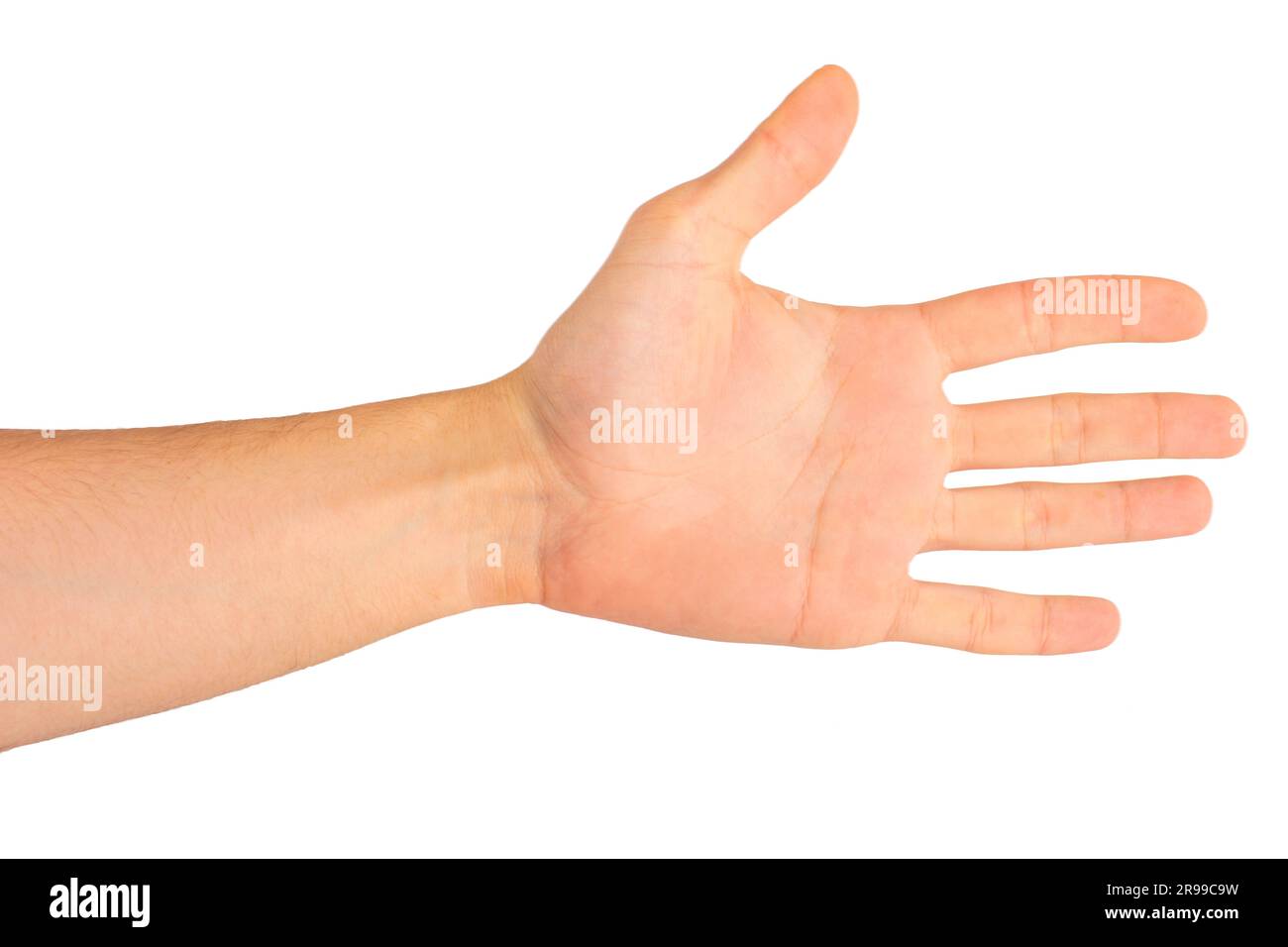 man hand palm isolated on white background Stock Photo