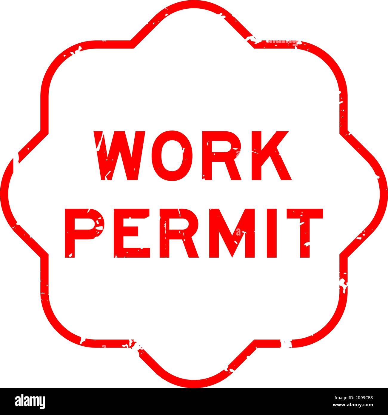 Grunge red work permit word rubber seal stamp on white ckground Stock Vector Image & Art Alamy