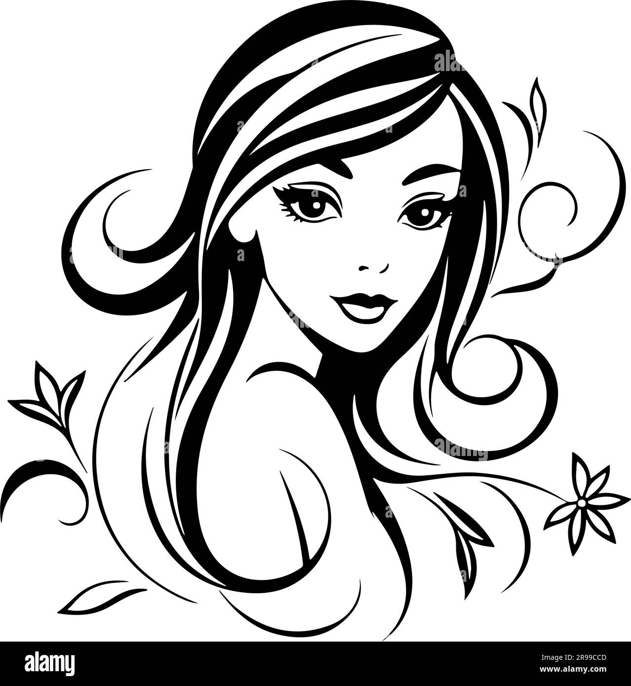Vector illustration, a joyful young woman radiating happiness and vibrant energy. Stock Vector