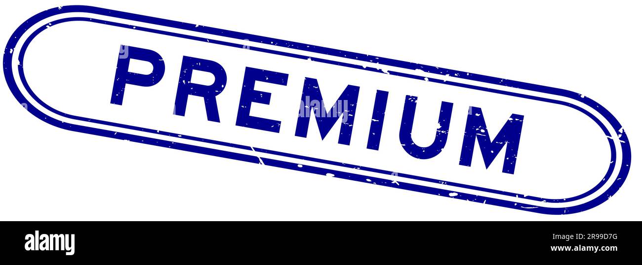 Grunge blue premium word rubber seal stamp on white background Stock ...