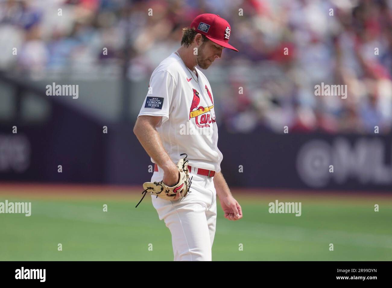 St. Louis Cardinals starting pitcher Matthew Liberatore pauses on the