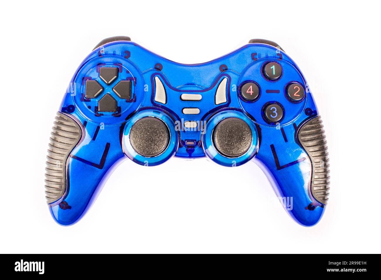 Blue gamepad without perforated on white background isolate Stock Photo ...