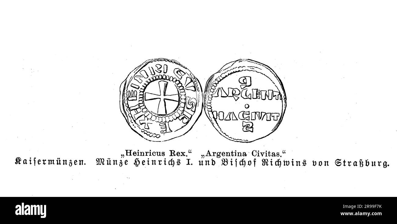 Royal coin of Henry I ( Henry the Fowler) and of Richwin Bischof of ...