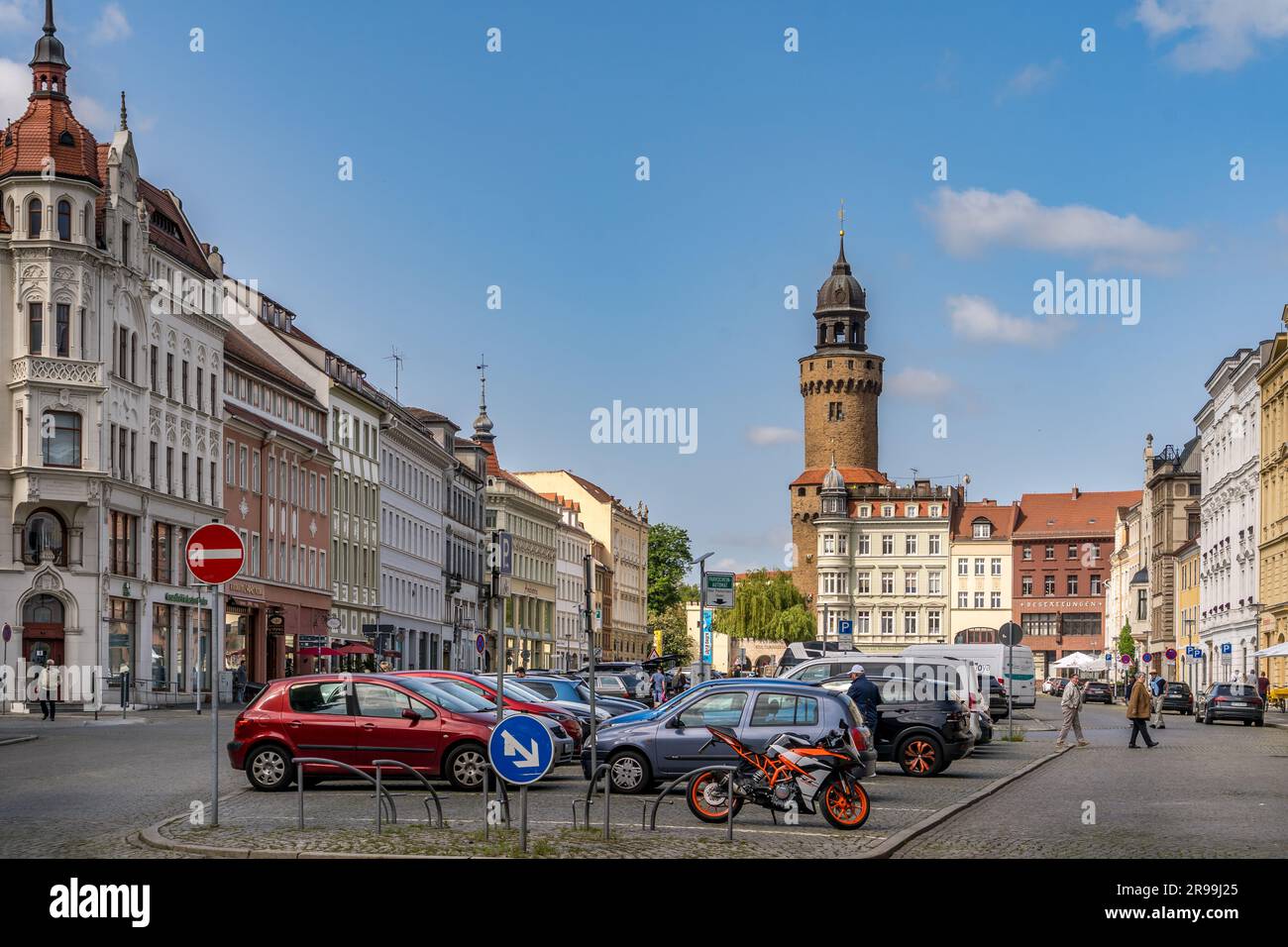 Upper market square in Gorlitz with baroque town houses Stock Photo