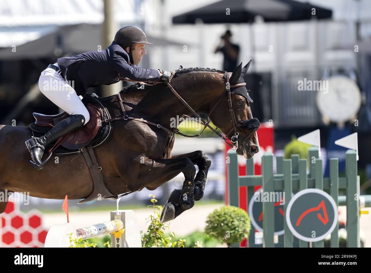 ROTTERDAM - Maikel van der Vleuten with O bailey vh Brouwershof in action during the Nations Cup jumping at CHIO Rotterdam. The equestrian event takes place for the 74th time in the Kralingse Bos in Rotterdam. ANP SANDER KONING netherlands out - belgium out Stock Photo