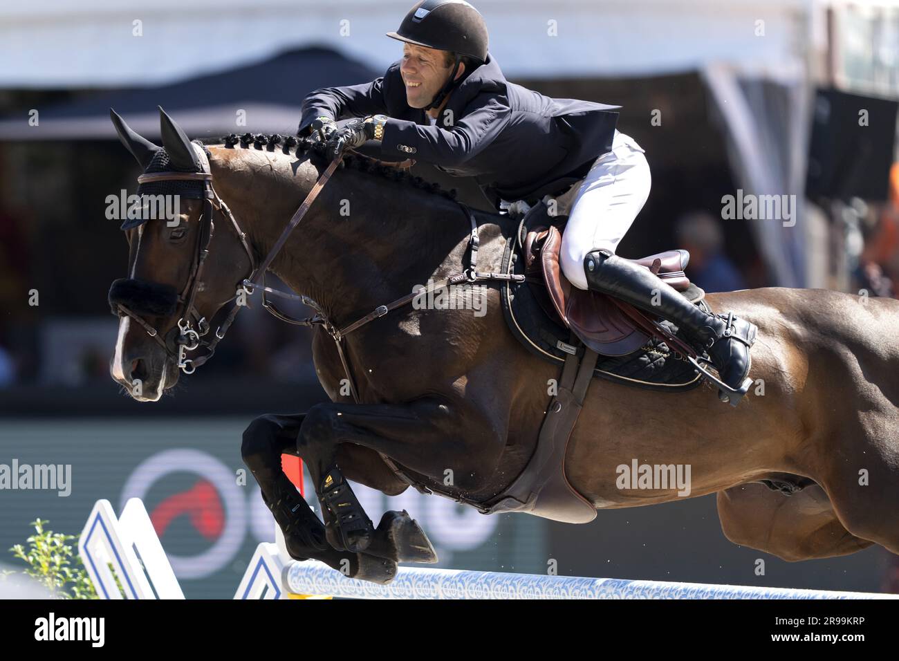 ROTTERDAM - Maikel van der Vleuten with O bailey vh Brouwershof in action during the Nations Cup jumping at CHIO Rotterdam. The equestrian event takes place for the 74th time in the Kralingse Bos in Rotterdam. ANP SANDER KONING netherlands out - belgium out Stock Photo