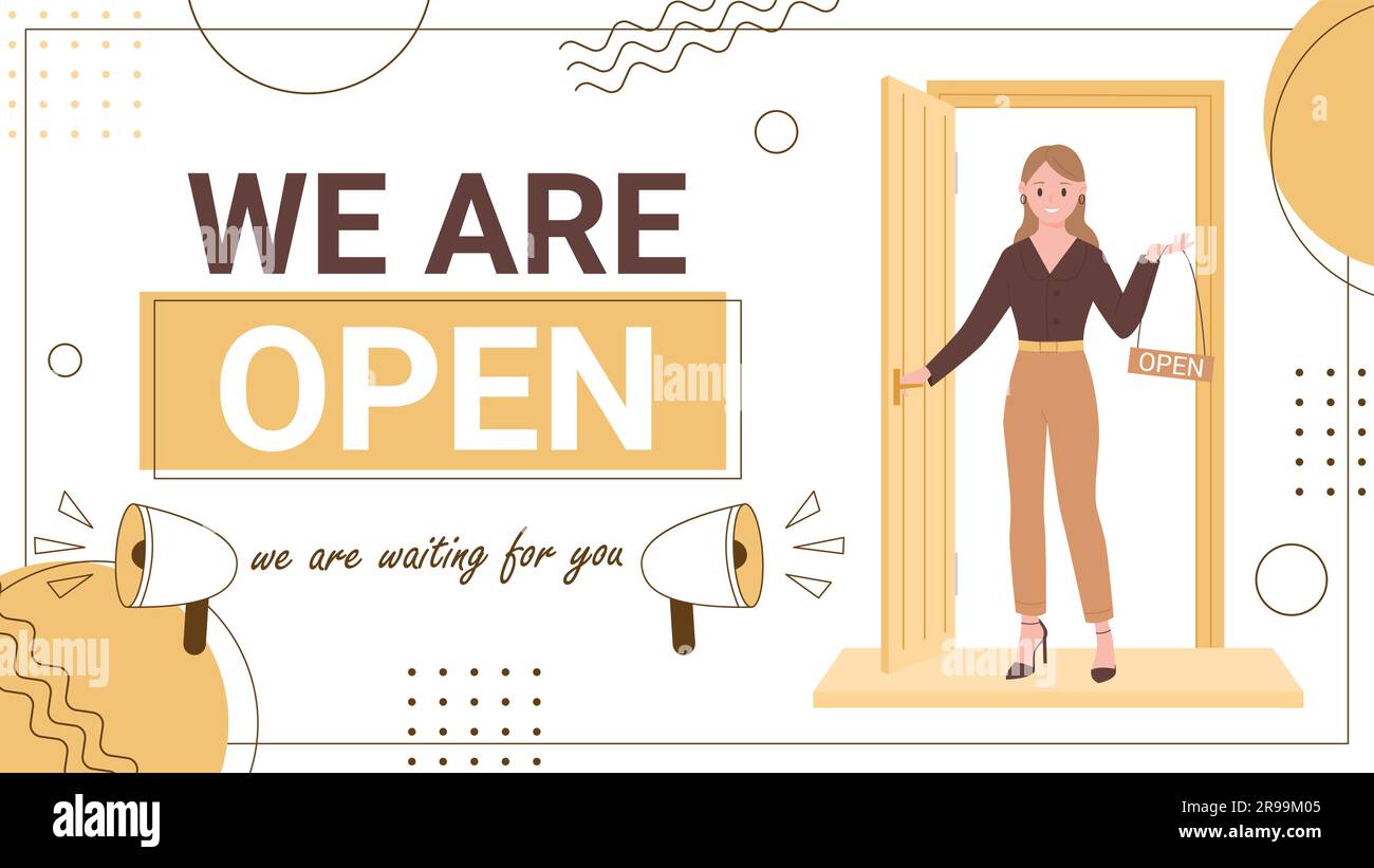 We Are Open Poster Template