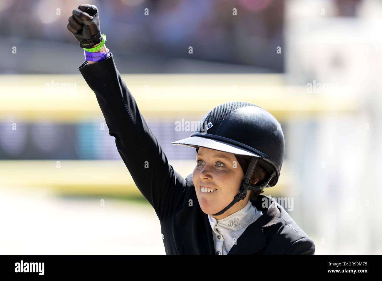 ROTTERDAM - Victoria Gulliksen with Mistral van de Vogelzang in action during the Nations Cup jumping at CHIO Rotterdam. The equestrian event takes place for the 74th time in the Kralingse Bos in Rotterdam. ANP SANDER KONING netherlands out - belgium out Stock Photo