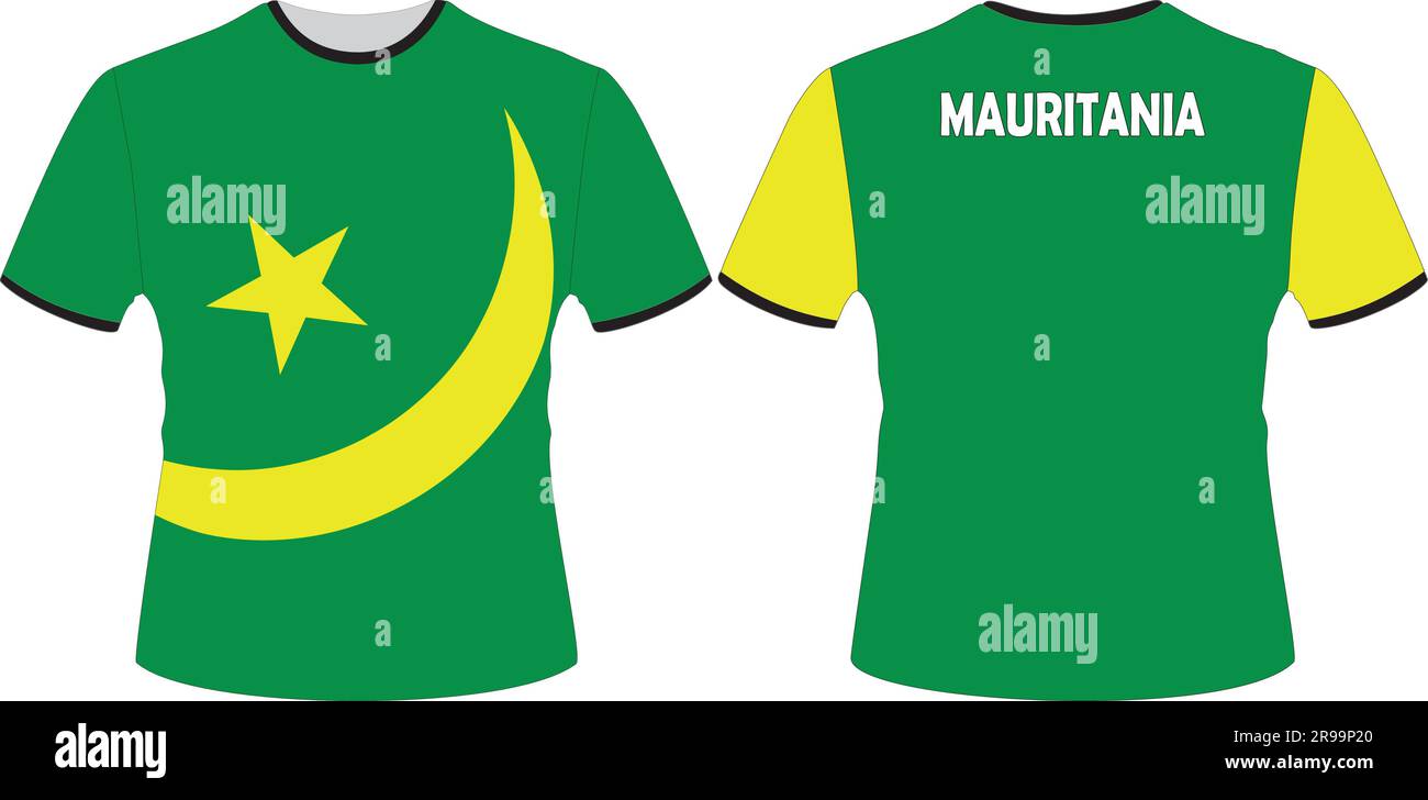 T Shirts Design with Mauritania Flag Vector Stock Vector